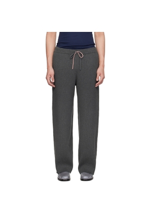 Charles Jeffrey LOVERBOY Gray Animal Knitted Jogger Sweatpants