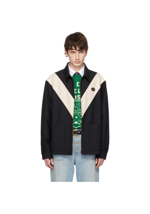 Valentino Black VLogo Signature Diagonal Wool Jacket