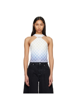 Casablanca Off-White Printed Draped Tank Top
