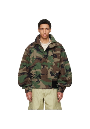 HYACYN Brown & Khaki Camouflage Anatnom Bomber Jacket