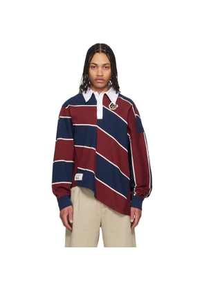 Charles Jeffrey LOVERBOY Blue & Red Warped Polo