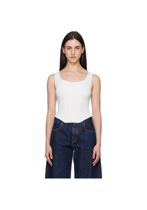 ALAÏA White Corset Wool Tank Top