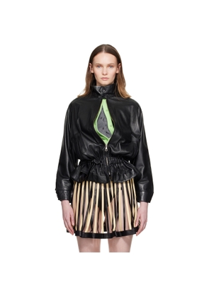 August Barron Black Twisted Leather Jacket