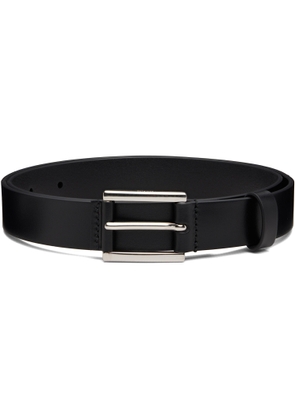 TOM FORD Black Vacchetta Leather Detail Buckle Belt