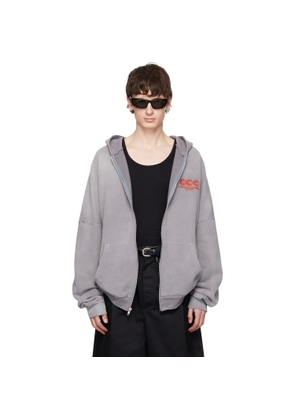 WILLY CHAVARRIA Gray 'CCC' Hooligan Zip Through Hoodie