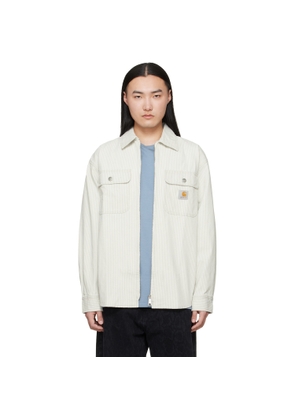 Carhartt Work In Progress White & Gray Mercer Stripe Overshirt
