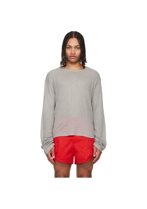 LII Gray Open-Knit Sweater