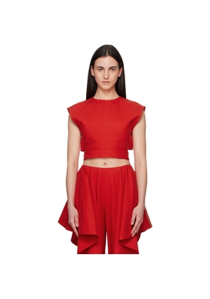 ALAÏA Orange Belted Cotton Top