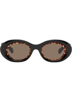 LOEWE Black Mini Anagram Oval Sunglasses