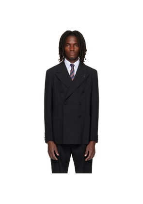 Valentino Black Double-Breasted Wool Blazer