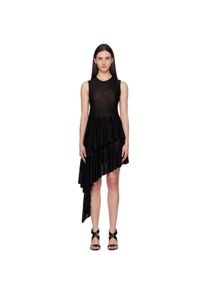 ALAÏA Black Asymmetric Godet Top