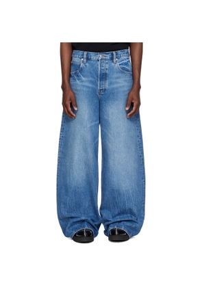 Alexander Wang Blue Surge Low Rise Wide Leg Jeans
