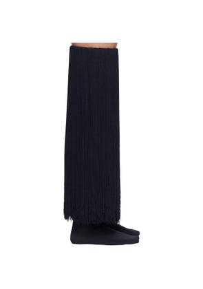ALAÏA Navy High Fringed Socks