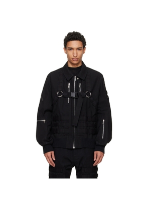 Rick Owens Black Temple Blixa Cargo Bomber Jacket