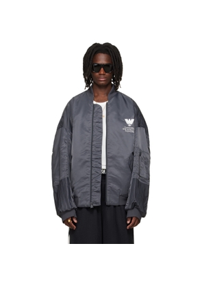 WILLY CHAVARRIA Gray adidas Originals Edition Satin Bomber Jacket