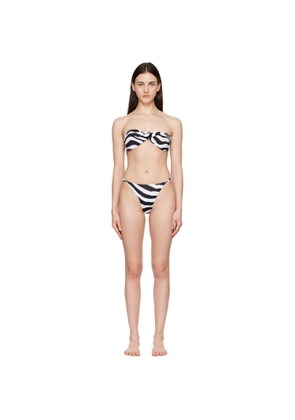 BALMAIN Black & White Bandeau Bikini