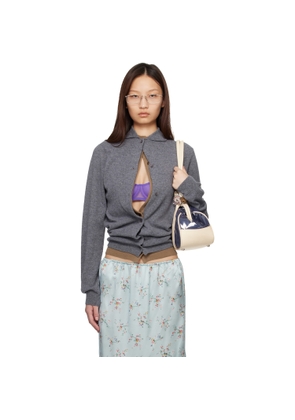 August Barron Gray & Brown Double Cardigan