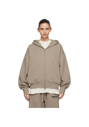 Fear of God ESSENTIALS Beige Classic Zip-Up Hoodie