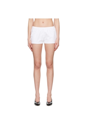 LII White Cotton Knit Shorts