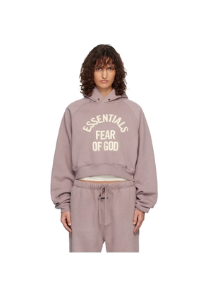 Fear of God ESSENTIALS Purple Campus 90's Cropped Raglan Hoodie