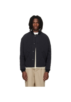 AMI Paris Black Nylon Padded Bomber Jacket