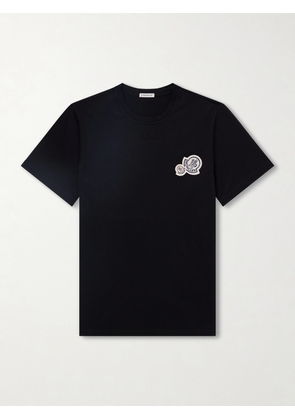 Moncler - Logo-Appliquéd Cotton-Jersey T-Shirt - Men - Black - S