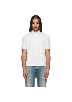 MM6 Maison Margiela Off-White Embroidered-Logo Polo
