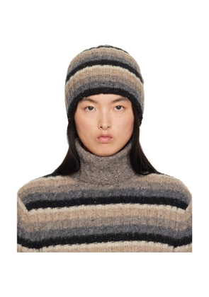 ERL Brown & Black Striped Beanie