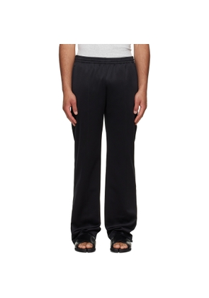 MM6 Maison Margiela Black Embroidered Logo Trousers