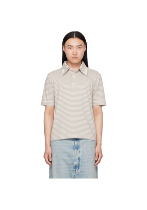 MM6 Maison Margiela Off-White & Gray Striped Polo