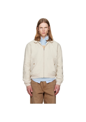 Polo Ralph Lauren Beige Linen Herringbone Windbreaker Jacket