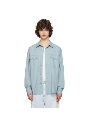 MM6 Maison Margiela Blue Long-Sleeved Shirt