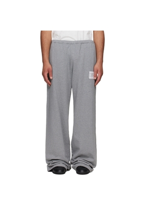 MM6 Maison Margiela Gray Logo Patch Sweatpants