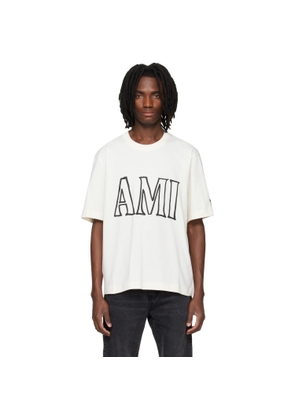 AMI Paris Off-White Cotton Ami Paris Print T-shirt