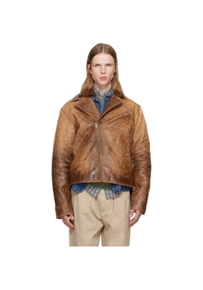 Polo Ralph Lauren Brown Leather Moto Jacket