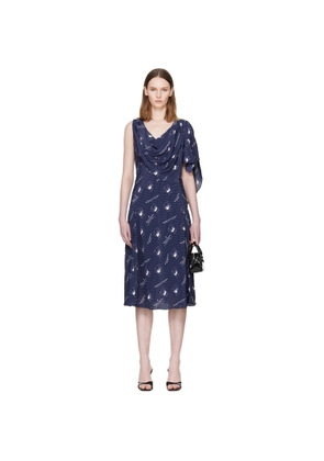 Sandy Liang Navy Sonata Midi Dress