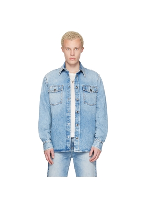 Versace Blue Studded Denim Shirt