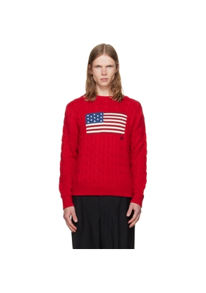 Polo Ralph Lauren Red Cable-Knit Sweater