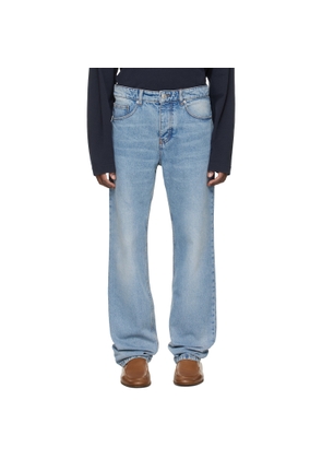 AMI Paris Blue Cotton Classic Fit Jeans