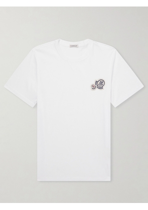 Moncler - Logo-Appliquéd Cotton-Jersey T-Shirt - Men - White - S