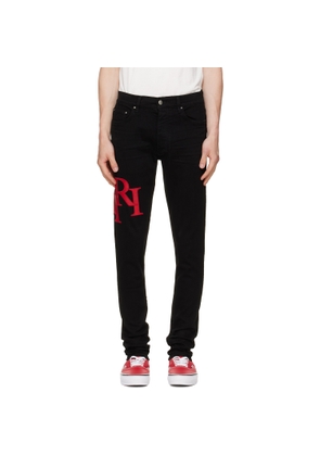 AMIRI Black Staggered Logo Skinny Jeans