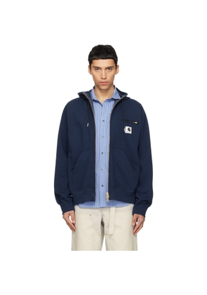 sacai Navy Carhartt WIP Edition Cotton Jersey Hoodie