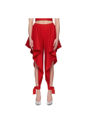 ALAÏA Orange Panelled Cotton Trousers
