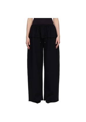 ALAÏA Black Peplum Fleece Lounge Pants