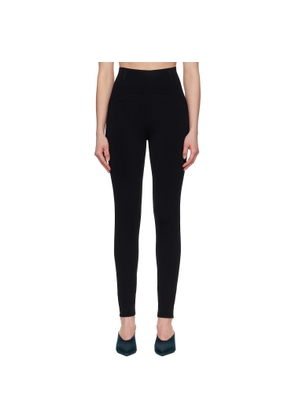 ALAÏA Black Rib Belt Loop Leggings