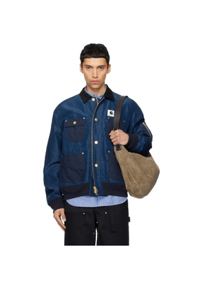sacai Navy Carhartt WIP Edition Nylon Twill & Duck Jacket