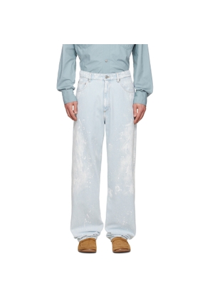 MM6 Maison Margiela Blue Paint Splatter Jeans