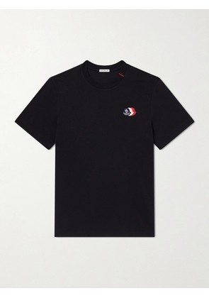 Moncler - Logo-Appliquéd Cotton-Jersey T-Shirt - Men - Black - S