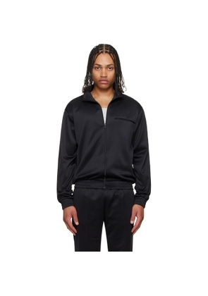 MM6 Maison Margiela Black Embroidered Logo Track Jacket