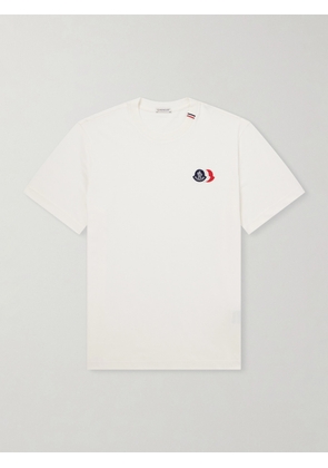 Moncler - Logo-Appliquéd Cotton-Jersey T-Shirt - Men - White - S
